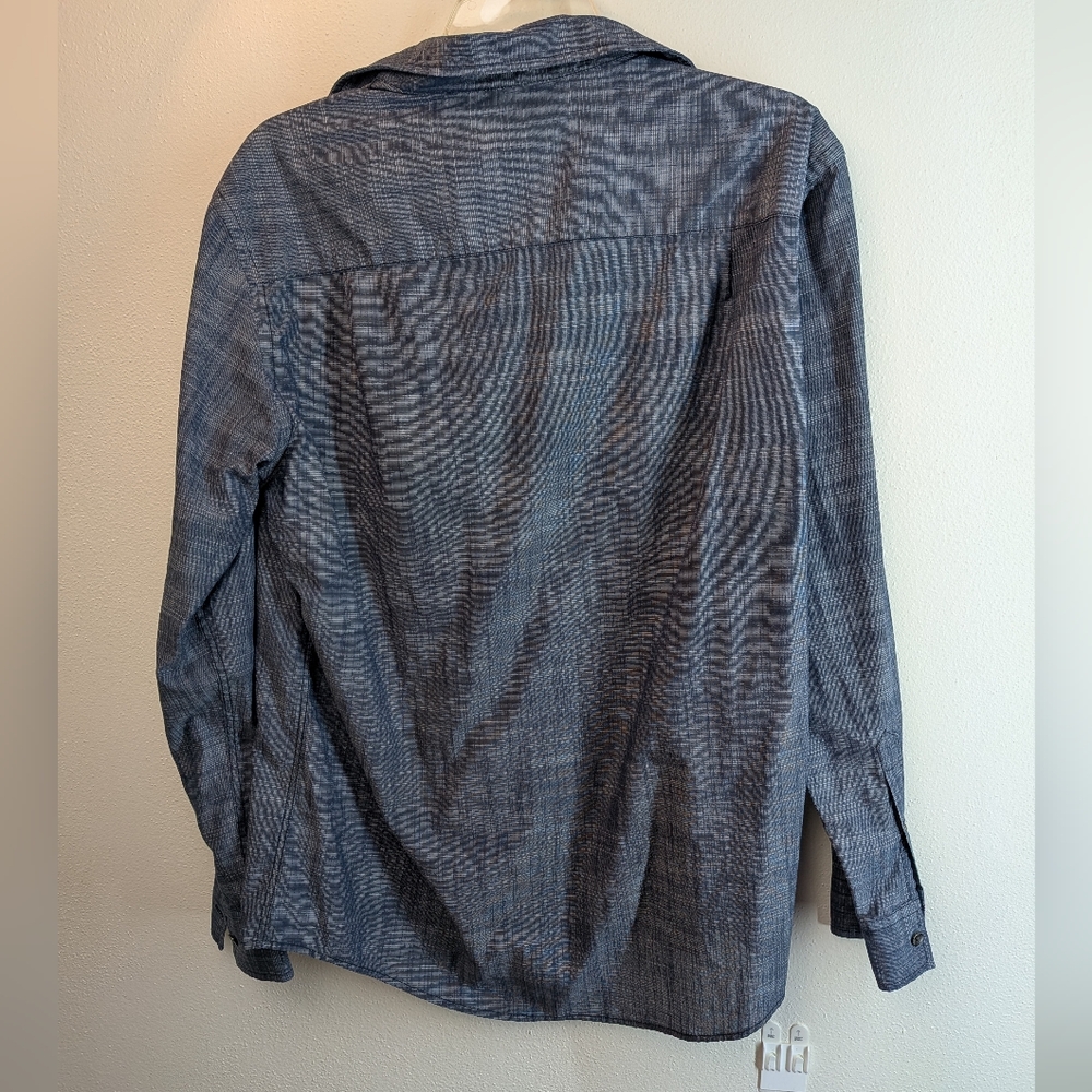 Alfani Blue Casual Button Down Shirt - Picture 4 of 7